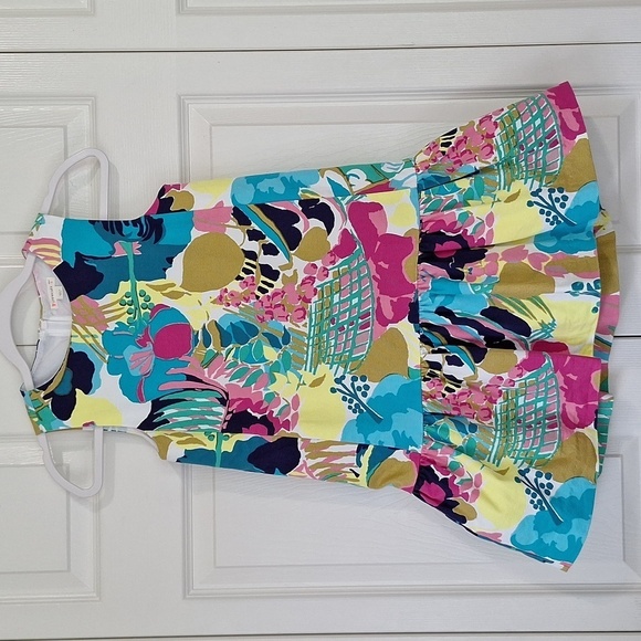 Crewcuts Drop Waist Ruffle Hem Dress in Seaside Floral - Picture 3 of 15